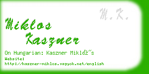 miklos kaszner business card